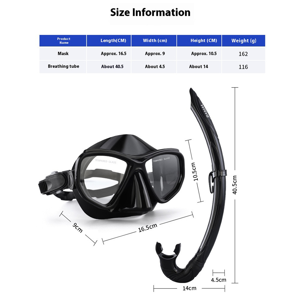 WAVE Quality Snorkeling Glass  - огляд і ціна Freediving Mask Set